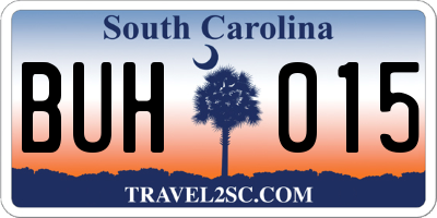 SC license plate BUH015