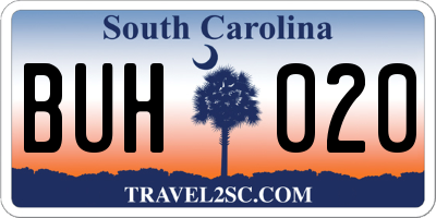 SC license plate BUH020