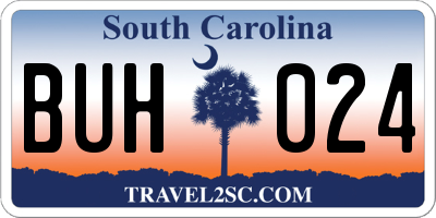 SC license plate BUH024