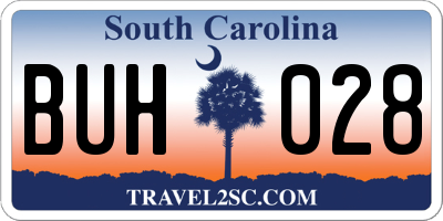 SC license plate BUH028