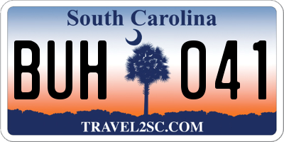 SC license plate BUH041