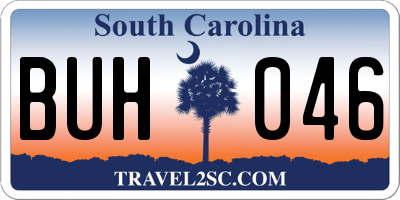 SC license plate BUH046