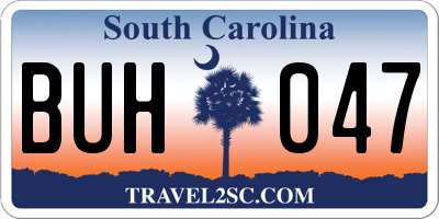 SC license plate BUH047