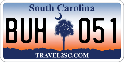 SC license plate BUH051