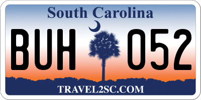 SC license plate BUH052