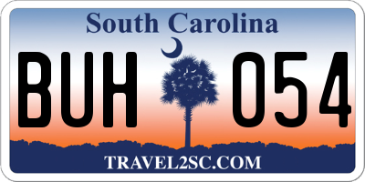 SC license plate BUH054
