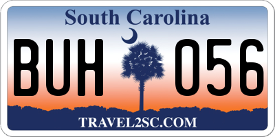 SC license plate BUH056