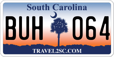 SC license plate BUH064