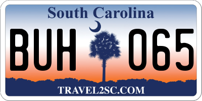 SC license plate BUH065