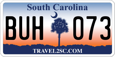 SC license plate BUH073