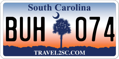 SC license plate BUH074