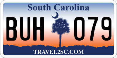 SC license plate BUH079