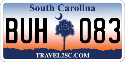 SC license plate BUH083