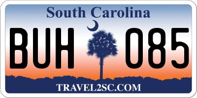 SC license plate BUH085