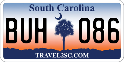 SC license plate BUH086