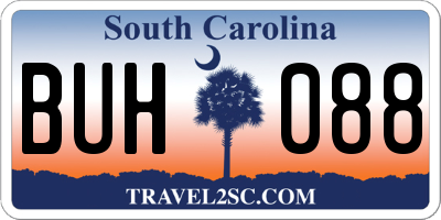 SC license plate BUH088