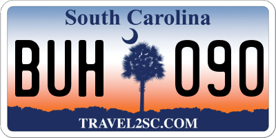 SC license plate BUH090
