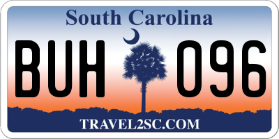 SC license plate BUH096