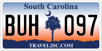 SC license plate BUH097