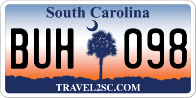 SC license plate BUH098