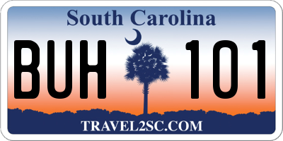 SC license plate BUH101
