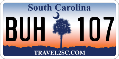 SC license plate BUH107