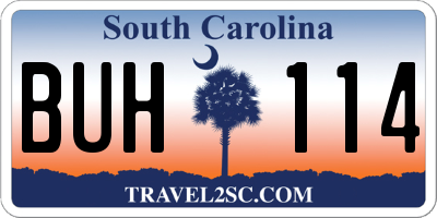 SC license plate BUH114