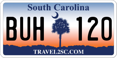 SC license plate BUH120