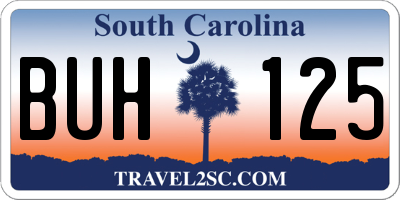 SC license plate BUH125
