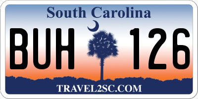 SC license plate BUH126