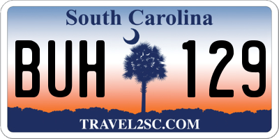 SC license plate BUH129