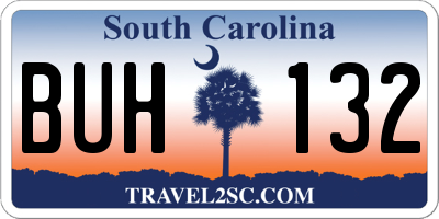 SC license plate BUH132