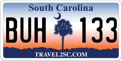 SC license plate BUH133