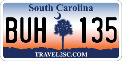 SC license plate BUH135