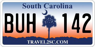 SC license plate BUH142