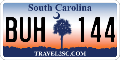 SC license plate BUH144