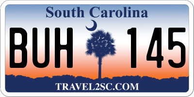 SC license plate BUH145