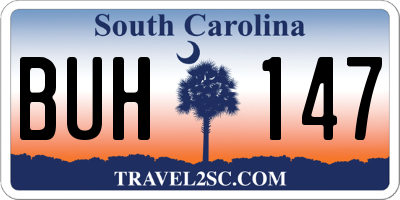 SC license plate BUH147