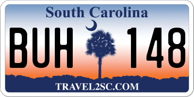 SC license plate BUH148
