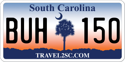 SC license plate BUH150