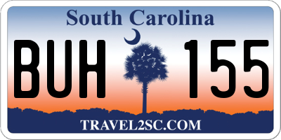 SC license plate BUH155