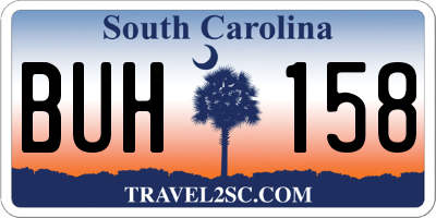 SC license plate BUH158
