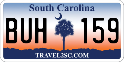 SC license plate BUH159