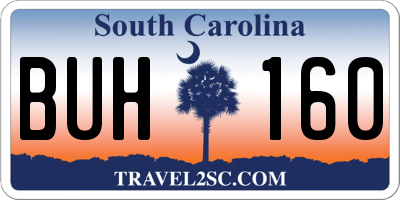 SC license plate BUH160