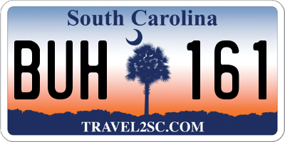 SC license plate BUH161