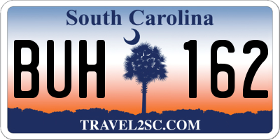 SC license plate BUH162