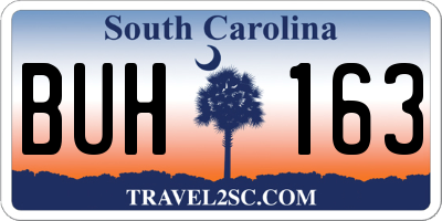 SC license plate BUH163