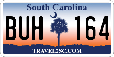 SC license plate BUH164