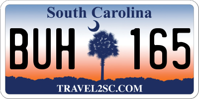 SC license plate BUH165