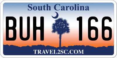 SC license plate BUH166